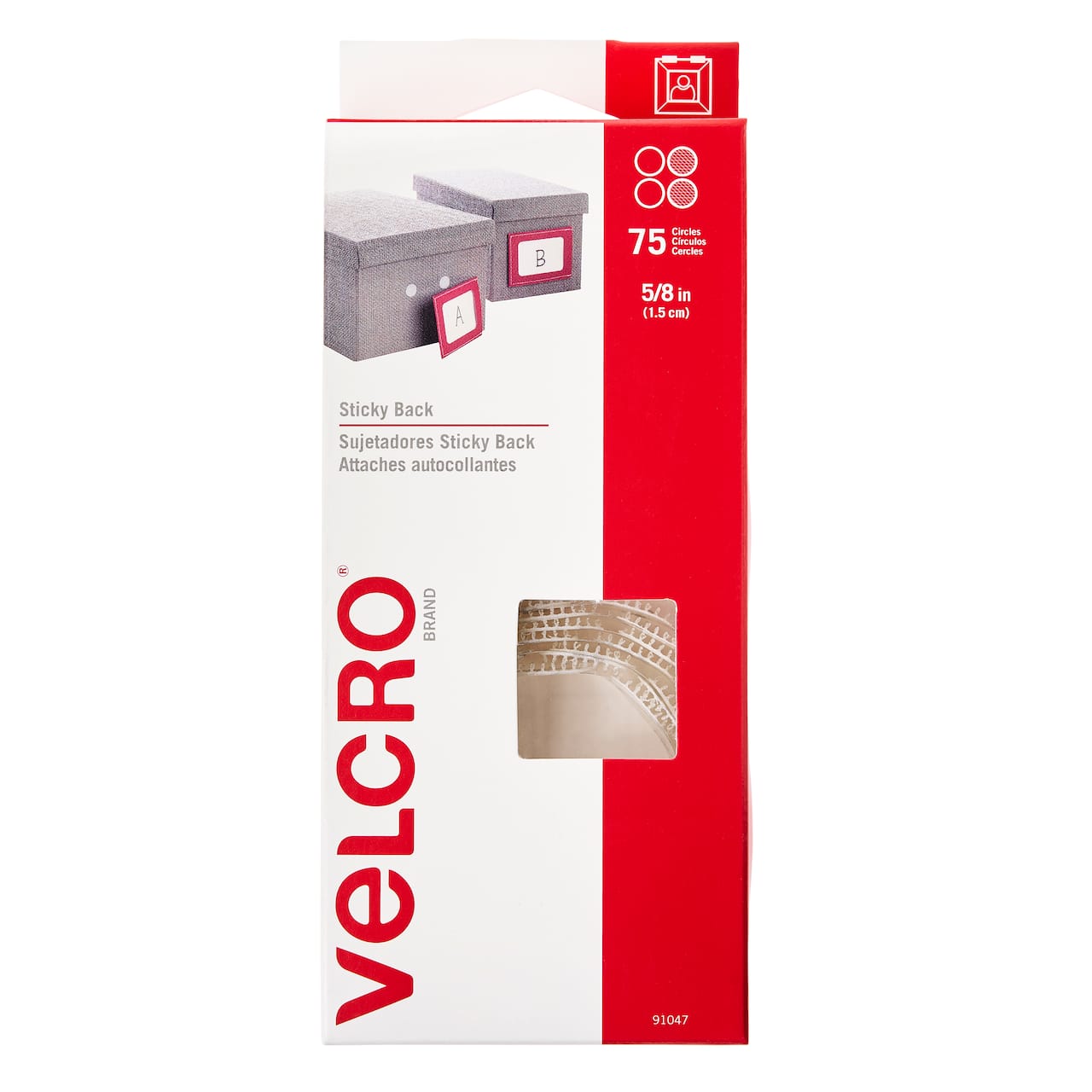 8 Packs: 75 ct. (600 total) VELCRO® Brand Sticky Back Coins